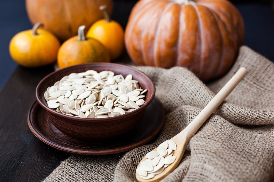 Turn your Halloween pumpkins into Healthy Roasted Pumpkin Seeds with this recipe!